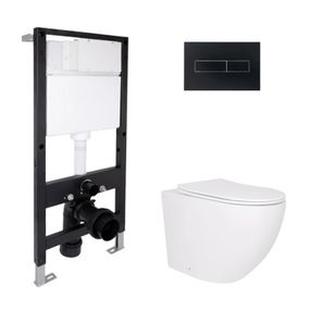 Готовое решение Qtap для ванной комнаты: подвесной унитаз Robin Ultra Quiet 520x365x365 + комплект инсталляции Standard (линейная