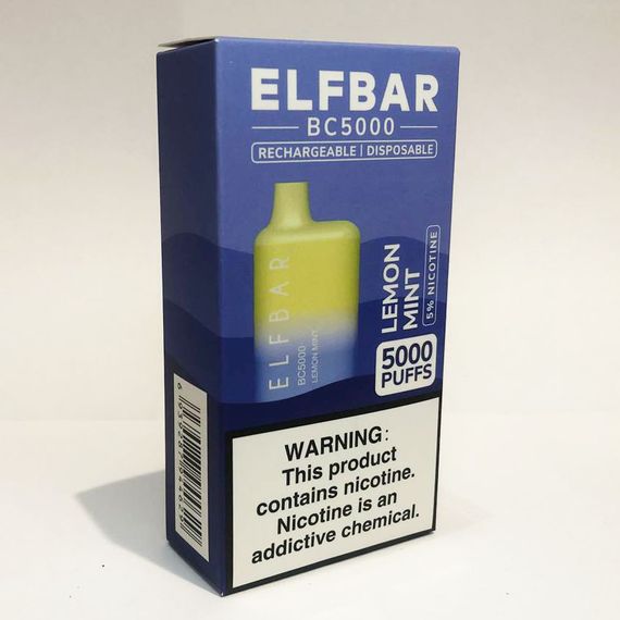 Elf Bar BC5000 смак Лимон М'ята (Lemon Mint) | Зображення 3