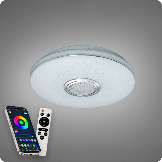 Люстра світлодіодна 517 Dlight RGB з пультом і  колонкою 45Вт Білий (02145) | Зображення 4