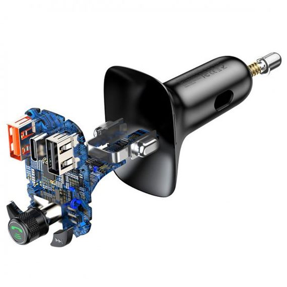 АЗП FM модулятор Baseus S-13 36W (2USB-A/1C) (CCMT000101) Чорний | Зображення 3