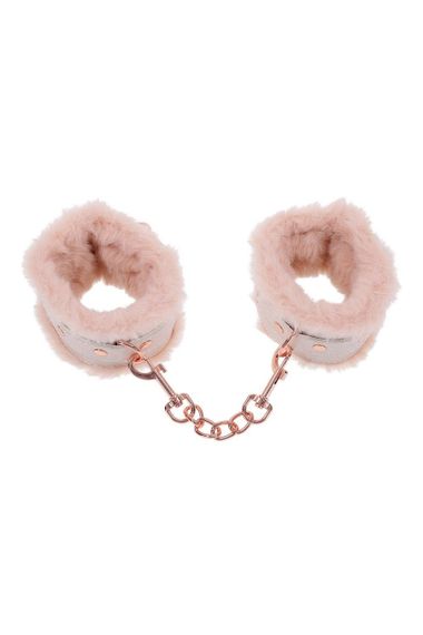 Наручники з хутром Sex & Mischief Peaches'n CreaMe з металевою фурнітурою, рожеві sexstyle | Зображення 2