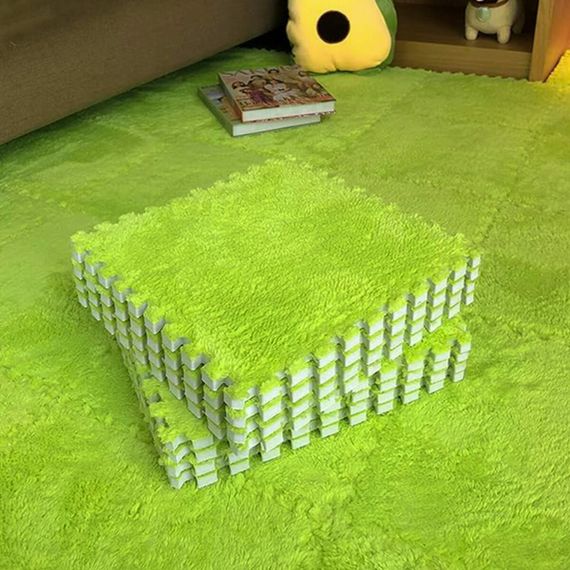 Підлога-пазл плюшевий 30х30х1см Салатовий (D) SW-00002094 | Зображення 7