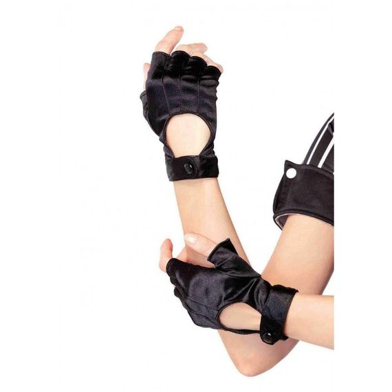 Рукавички без пальців чорні Leg Avenue Fingerless Motercycle Gloves O/S Sex Aura | Зображення 1