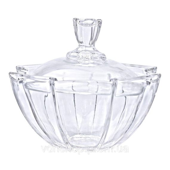 Цукорниця з кришкою Ø 15 см ваза цукорниця кругла скляна HP-4-120 | Зображення 1