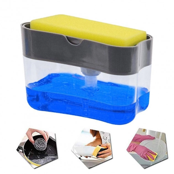 Диспенсер для миючого засобу натискний Soap Pump Sponge Caddy | Зображення 1