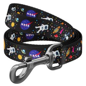 Повідець для собак нейлоновий WAUDOG Nylon, малюнок "NASA", Ш 20 мм, Дов 122 см