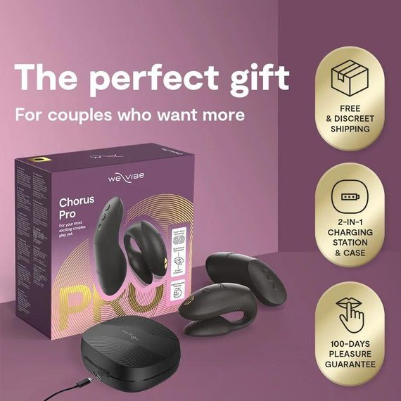 Вібратор для пар We-Vibe Chorus Pro Satin Black з пультом і додатком, чорний Sex Aura | Зображення 6