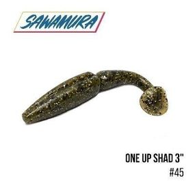 Силикон рыболовный, Съедобный силикон, Виброхвост Sawamura One'Up Shad  3" 7шт. 045