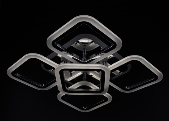 Люстра світлодіодна стельова LED світильник для квартири на стелю лед з пультом 26097 Хром 11х41х55 см. | Зображення 4