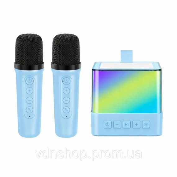 Портативна Bluetooth колонка K18 з LED підсвічуванням 2 мікрофони Блакитний | Зображення 1