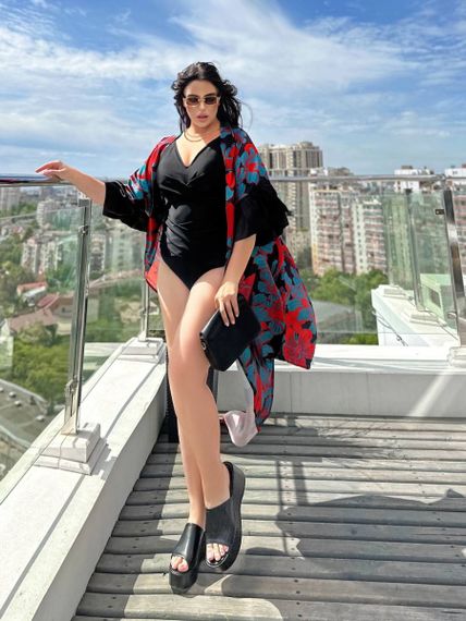 Розкішна шовкова довга туніка PLUS SIZE | Зображення 1