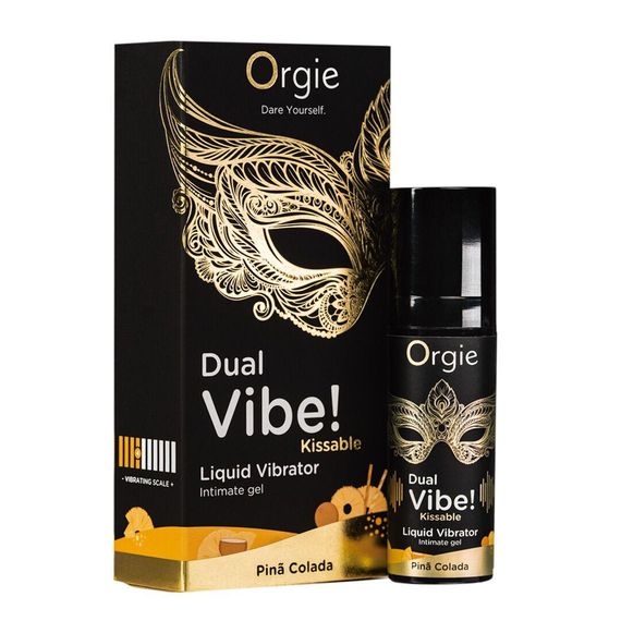Рідкий вібратор Orgie Dual Vibe! Pina Colada Kissable Liquid Vibrator, 15 мл Sex Aura