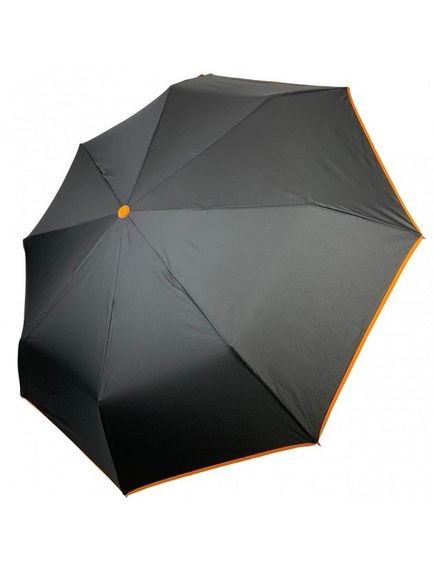 Парасолька жіноча автомат Susino 16301AC, 8 спиць, 3 складання, чорний з помаранчевою облямівкою