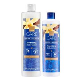Набір Avon 2-в-1 "Какао та ваніль" + Гель для душу 500 мл + Лосьйон для тіла 400 мл)