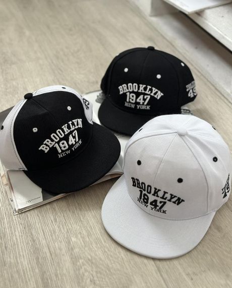 Кепка снепбек (Snapback)  Brooklyn 1947 NY Чорний з білим 56-61р (9021) | Зображення 7