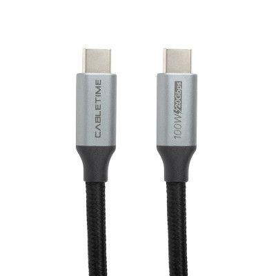 Дата кабель USB-C 3.1 to USB-C 1.0m 10Gbps, 100W, 20V/ 5A, 4K/ 60HZ PowerPlant (CA913312)