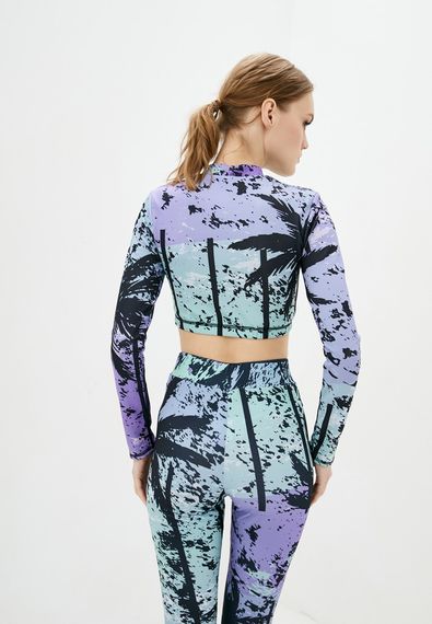 Спортивні легінси 4Profi з принтом "Тропік"зелений/фіолет розмір M дайвінг 15889 | Зображення 5