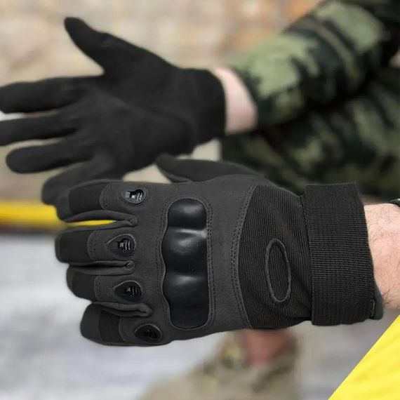Тактические перчатки с закрытыми пальцами, размер L, Черные / Полнопалые перчатки | Зображення 1