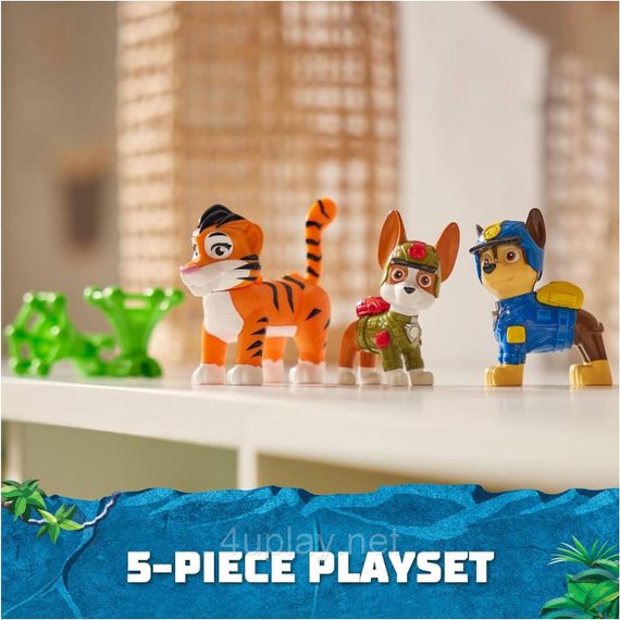 Набор из 3 фигурок Щенячий патруль Гонщик, Трекер, Тигр Оригинал Paw Patrol Jungle Pups Chase, Tracker, Tiger | Зображення 2