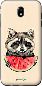 Чохол на Samsung Galaxy J7 J730 (2017) Єнотик з кавуном "4605u-786-2448"