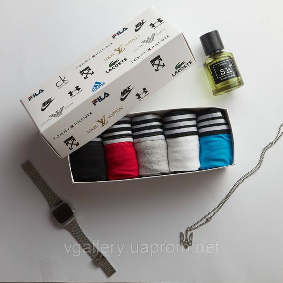 Чоловічий комплект трусів Adidas, подарунковий набір чоловічих трусів Адідас у коробці на 3 штук, набір трусів Адідас | Зображення 5