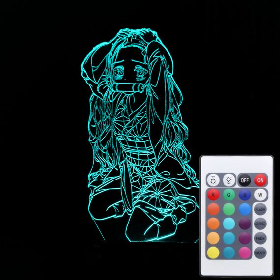 Акриловий світильник-нічник з пультом 16 кольорів Незуко Камадо 2 tty-n001365