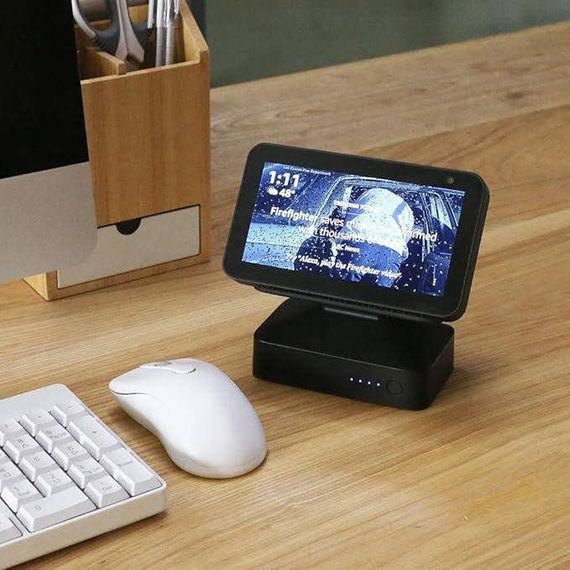 База акумулятора GGMM ES5 бездротова для Amazon Echo Show 5 10000 мАг чорна магнітна підставка | Зображення 4
