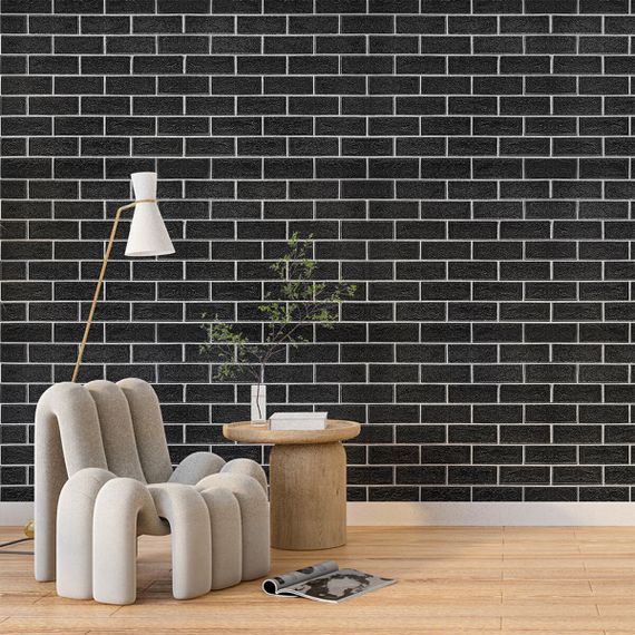 Панель стінова 700х700х5мм Чорна цегла з білим SW-00001503 | Зображення 4