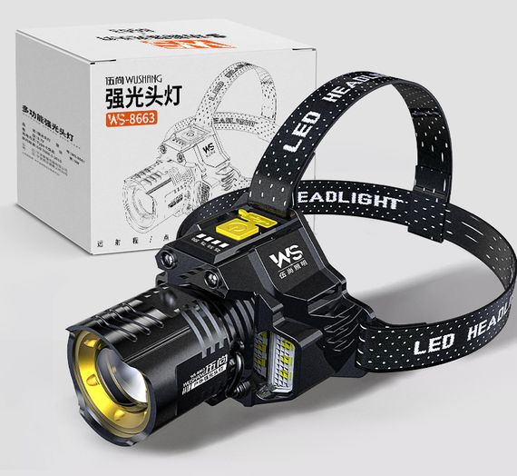 Мощный налобный фонарик с бесконтактным управлением (сенсором жеста)