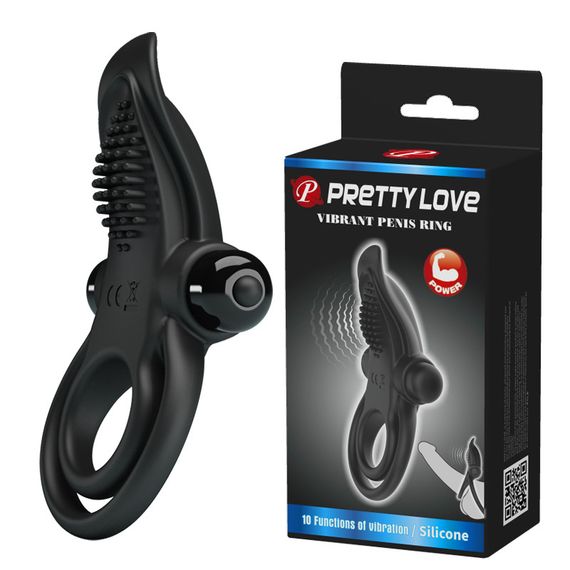 Эрекционное кольцо - Pretty Love Vibrant Penis Ring Black Sex Aura