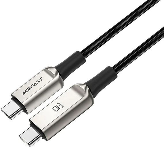 Дата кабель Acefast C6-03 USB-C to USB-C 100W zinc alloy digital display braided (1m) | Зображення 1