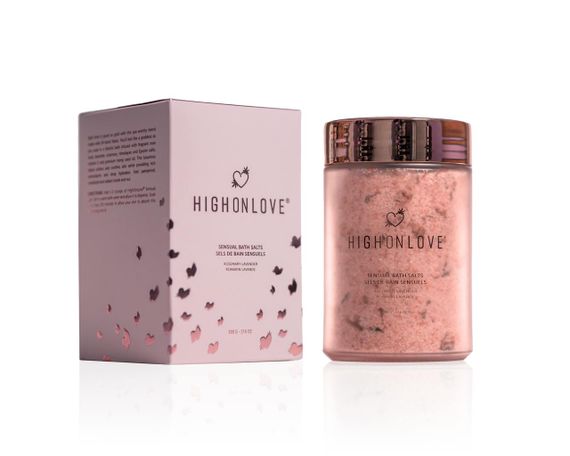 Рожева сіль для ванниз олією насіння канабісу Sensual Bath Salt, 500 гHighOnLove (Канада) sexstyle
