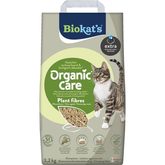 Наповнювач рослинний Biokats для котячого туалету Organic Care Extra 8л/3,2кг | Зображення 2