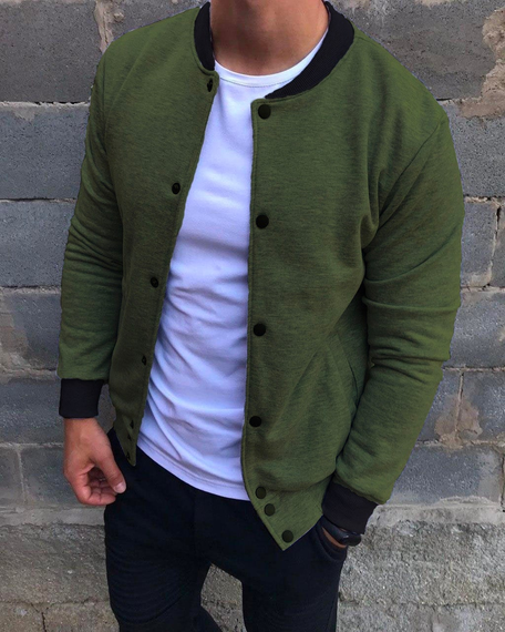 Бомбер пуговица хаки S M | Зображення 2