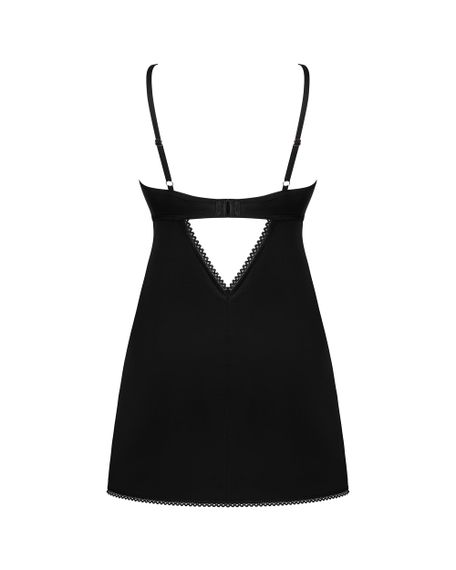 Сорочка та стринги Obsessive Rosenty chemise Чорно-малінова XL/2XL | Зображення 5