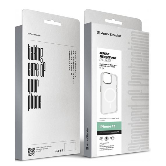 Чохол до мобільного телефона Armorstandart Unit MagSafe Apple iPhone 13 Matte Clear Silver (ARM70445) | Зображення 5