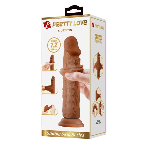 Фалоімітатор на присосці, з ефектом ковзної шкіри LyBaile - Quentin Sliding Skin 7.2”, BW-008126LP-1 Sex Aura | Зображення 8
