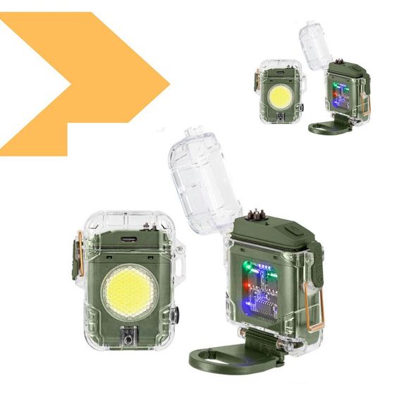 Багатофункціональний ліхтар D52-2 COB Green з Li-Ion акумулятором, індикацією заряду, запальничкою та ЗУ Type-C (46807-D52-2-COB GREEN_226) | Зображення 1