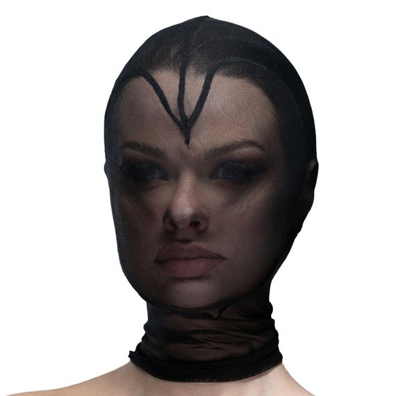 Маска серце сітка із повністю закритим обличчям Feral Feelings - Hearts Mask Black/Black sexstyle