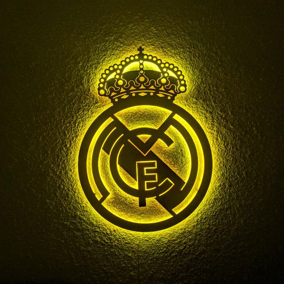 Панно декоративне картина на стіну емблема Реал LED 16 кольорів пульт 600х435 acr-p000048 | Зображення 5