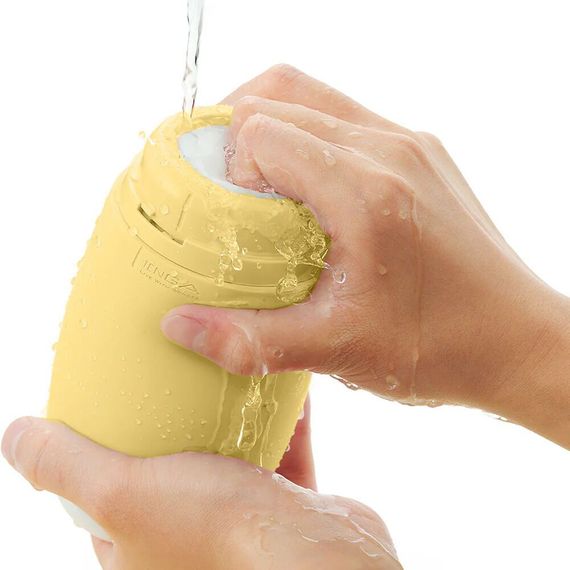 Мастурбатор TENGA PUFFY Custard Yellow, ультрам’який матеріал, багаторазовий, наскрізний | Зображення 6