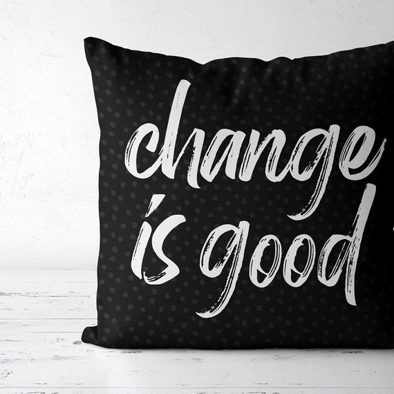 Подушка габардинова з принтом Change is good 30x30 (3P_CASA020)