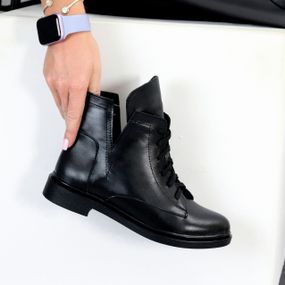 Чорні дизайнерські демі черевики натуральна шкіра низький хід