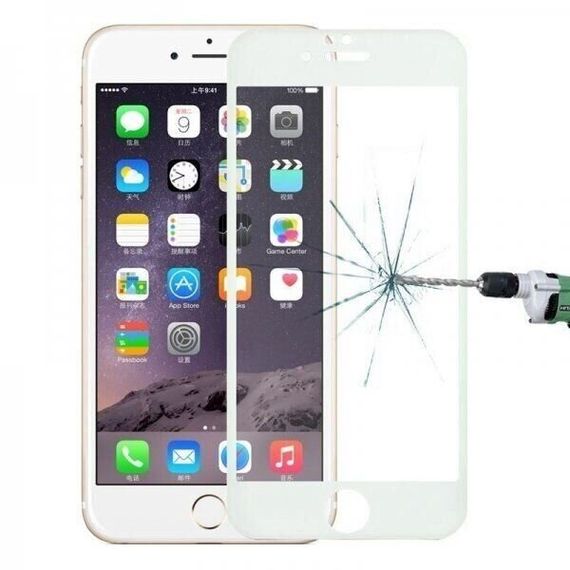 Захисне скло 2.5D на весь екран для iPhone 6 колір Білий