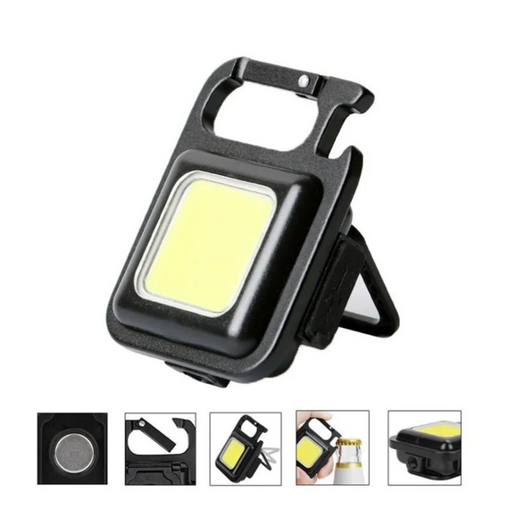 Портативный Замок Фонарик Карманный 4в1 на Магните и Аккумуляторе TYPE-C со Складной Подставкой Чёрный