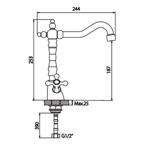 Змішувач для кухні Haiba DOMINOX 777 (HB0095) | Зображення 1