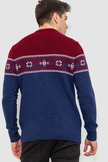 Светр чоловічий, колір бордово-синій, 214R2509 | Зображення 3