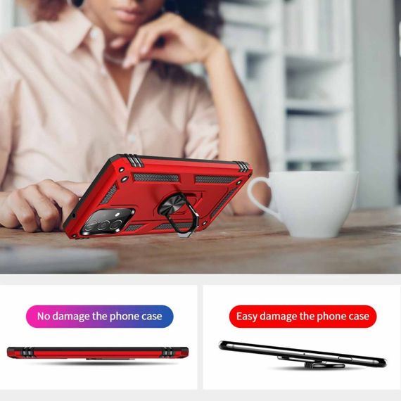 Ударостійкий чохол Serge Ring for Magnet для Samsung Galaxy A72 4G / A72 5G TPU+PC, Червоний | Зображення 3