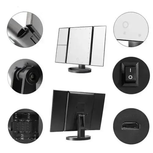 Дзеркало потрійне для макіяжу Superstar Magnifying Mirror із LED-підсвічуванням прямокутне зі збільшенням | Зображення 5