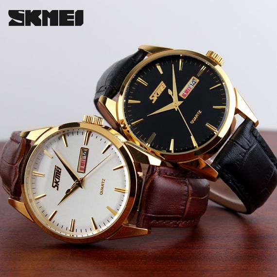 Skmei 9073GDBK-B Gold-Black men | Зображення 3